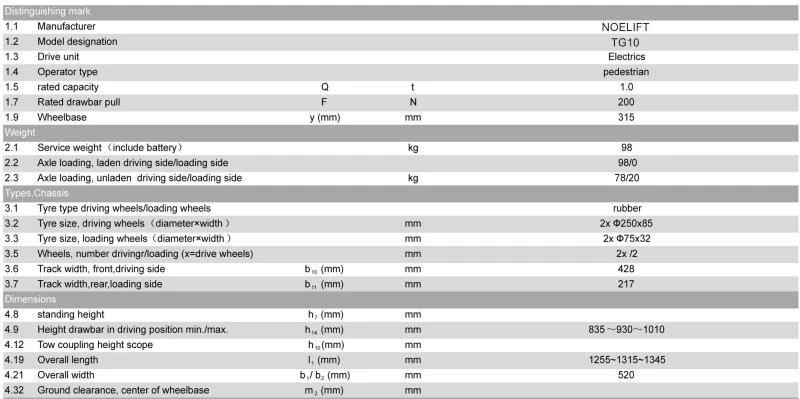 electric-tow-tractor-parameter