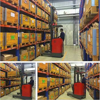 Kakitangan/tempat duduk Bateri Baharu Jenis Elektrik Jangkauan Stacker Forklift 1tan -2tan